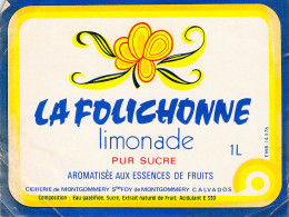 ALIMENTATION ETIQUETTES LIMONADE LA FOLICHONNE  SAINTE FOY MONTGOMMERY  12 X 9 CM - Lemonades & Sodas