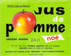 ALIMENTATION ETIQUETTES JUS DE POMME NOE SELECTION MAROLAN H GRUMEL SAINT MAURICE DE BEYNOST 7 X 9 CM - Limonades & Sodas