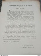 1848 BOLOGNA COMMISSIONE PROVINCIALE DI SANITA' - Décrets & Lois