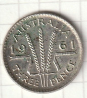 AUSTRALIA THREE PENCE 1961 ARGENTO - Threepence