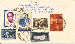 India Registered Cover Indore 14-7-1971 Sent To Ratlam With A Lot Of Stamps On The Backside Of The Cover Incl. Mahatma G - Covers & Documents