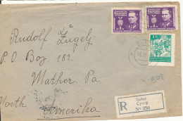 Turkey Registered Cover Sent To USA 15-11-1945 (a Tear At The Top Of The Cover) - Brieven En Documenten