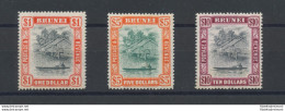 1947 BRUNEI - Stanley Gibbons N. 90-91-92 - 1 $ - 5 $ - 10 $ - 3 Alti Valori - MNH** - Sonstige & Ohne Zuordnung