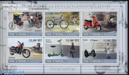 Mozambique 2009 Transport II 6v M/s, Mint NH, Sport - Transport - Cycling - Motorcycles - Radsport