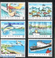 New Zealand 1989 Heritage, The Sea 6v, Mint NH, Nature - Sport - Transport - Birds - Fish - Fishing - Sailing - Ships .. - Unused Stamps