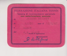 NARNI TERNI  TESSERA  FEDERAZIONE ITALIANA TENNIS  1963 - Sonstige & Ohne Zuordnung