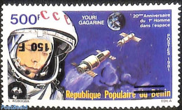 Benin 2007 Youri Gagarine, Men In Space, Inverted Overprint, Mint NH, Transport - Various - Space Exploration - Errors.. - Ungebraucht