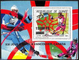 Guinea, Republic 2009 Block, Olympic Wintergames, Overprint, Mint NH, Sport - Transport - Olympic Winter Games - Skiin.. - Skisport