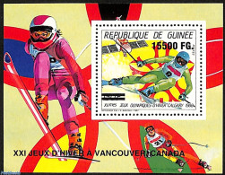 Guinea, Republic 2009 Block Skiing Olympic Wintergames Calgary, Overprint, Mint NH, Sport - Olympic Winter Games - Ski.. - Skisport