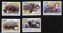 Burundi 2022 Hippos, 5v, Mint NH, Nature - Hippopotamus - Otros & Sin Clasificación