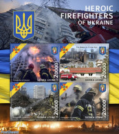 Sierra Leone 2022 Heroic Firefighters Of Ukraine, Mint NH, Transport - Fire Fighters & Prevention - Sapeurs-Pompiers