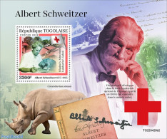 Togo 2022 Albert Schweitzer, Mint NH, Health - History - Nature - Red Cross - Nobel Prize Winners - Cats - Rhinoceros - Red Cross