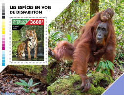 Chad 2022 Endangered Species , Mint NH, Nature - Cat Family - Monkeys - Autres & Non Classés