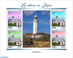 Niger 2022 Lighthouses In Japan, Mint NH, History - Various - Flags - Lighthouses & Safety At Sea - Lighthouses