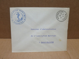 ROCHEFORT NAVAL 1939 Enveloppe Cachet Inscription Maritime Rochefort - Scheepspost