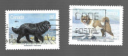 CANADA - SG 1305.1306   - 1988   ANIMALS: DOGS (2 STAMPS OF THE SET)             -   USED  -  RIF. APP - Usati