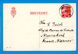 Brevkort Vanlose - Marrakech 29.06.1932 (Stempel 30.07.1943?!) - Entiers Postaux