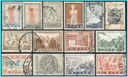 GREECE- GRECE - HELLAS 1937: Historical Compl Set Used - Gebruikt