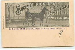 Sport - Hippisme - Societa Modenese Per Corse Di Cavalli - Modena 1899 - Hípica