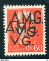 AMG. VG. - Cent. 60 Con Doppia Soprastampa In Alto - Ungebraucht