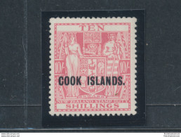 1936-44 COOK ISLANDS, Stanley Gibbons N. 123a- 10 Scellini Pale Carmine Lake - Francobollo Di New Zealand Soprastampato - Otros & Sin Clasificación
