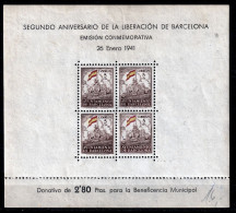 BARCELONA 1941 SHEET 2nd ANNIVERSARY LIBERATION Of BARCELONA - Barcelona