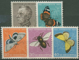 Schweiz 1950 Pro Juventute Theophil S.v.Bernegg Insekten 550/54 Postfrisch - Nuevos