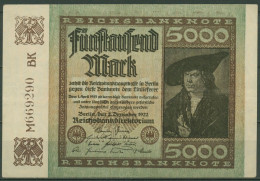 Dt. Reich 5000 Mark 1922, DEU-91b FZ BK, Leicht Gebraucht (K1397) - 5.000 Mark