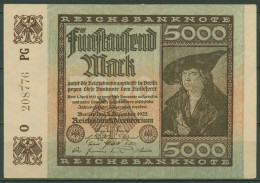 Dt. Reich 5000 Mark 1922, DEU-91f FZ PG, Kassenfrisch (K1418) - 5000 Mark