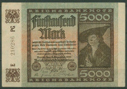 Dt. Reich 5000 Mark 1922, DEU-91f FZ PG, Leicht Gebraucht (K1419) - 5000 Mark