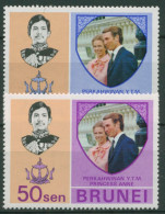 Brunei 1973 Prinzessin Anne & Mark Philllips Hochzeit 184/85 Postfrisch - Brunei (...-1984)