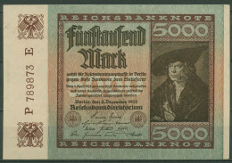 Dt. Reich 5000 Mark 1922, DEU-91d FZ E, Fast Kassenfrisch (K1411) - 5000 Mark