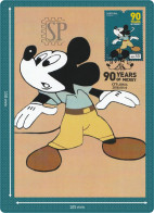 Portugal 2018 Postal Máximo Com Selo Folha Miniatura Mickey Mouse 90 Anos Years Walt Disney Maximum Maxicard Lisboa - Cartes-maximum (CM)