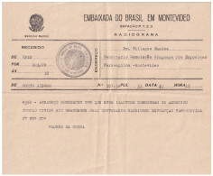 1935 Radiogram Embassy Of Brazil In Montevideo Uruguay Thanks From Governor Farroupilha Centenary Exhibition Radio - Covers & Documents