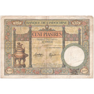 Indochine Française, 100 Piastres, Undated (1925-39), KM:51d, TB - Indochina