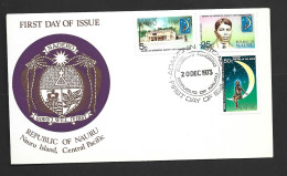 Nauru 1973 Co-operative Society Set Of 3 On FDC Official Unaddressed - Nauru