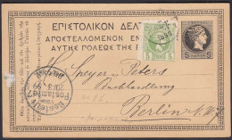 Greece - Griechenland 1901 Ganzsache Mit Zusatzfrankatur Nach Berlin   (28411 - Lettres & Documents