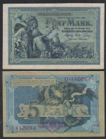 Reichsbanknote 5 Mark 1904 Ro 22a Pick 8 XF (2) 6-stellig Serie U  (29276 - Otros & Sin Clasificación