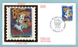 FDC Monaco 1987 - 13ème Festival International Du Cirque De Monte-Carlo - YT 1596 - FDC