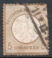 ALEMANIA REICH – GERMANY Sello Usado DETERIORADO ÁGUILA IMPERIAL X 5 Groschen Año 1872 – Valorizado En Catálogo € 110,00 - Oblitérés
