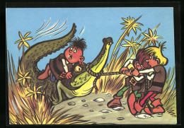 AK Die Abrafaxe Haben Ein Krokodil Gefangen  - Comics