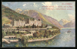AK Territet-Montreux, Grand Hotel & Hotel Des Alpes  - Montreux