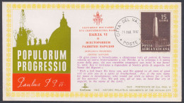 Vatican City 1967 Private Cover Pope Paul VI, Progress, Development, Christianity, Christian, Catholic Church - Brieven En Documenten