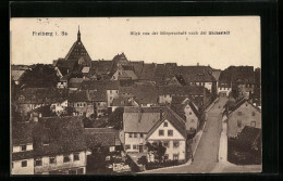 AK Freiberg I. Sa., Blick Von Der Bürgerschule Nach Der Sächsstadt Mit Strassenpartie  - Freiberg (Sachsen)