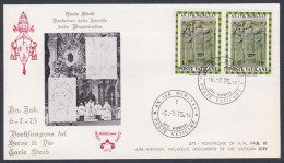 Vatican City 1975 Private Cover Pope Paul VI, Saint Carlo Steeb, Sisters Of Mercy Christianity Christian Catholic Church - Lettres & Documents