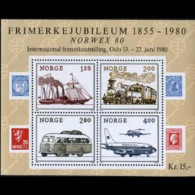 NORWAY 1980 - Scott# 765 S/S Transport MNH - Unused Stamps