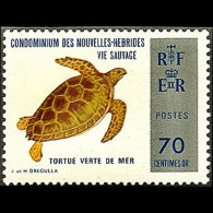 NEW HEBRIDES FR. 1974 - Scott# 204 Green Turtle 70c MNH - Neufs