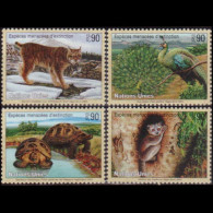UN-GENEVA 2001 - Scott# 367-70 Endang.Species Set Of 4 MNH - Unused Stamps