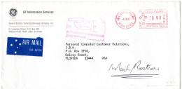 L79447 - Australien - 1987 - 90c Freistpl A LpBf MILSON'S POINT -> Delray Beach, FL (USA), Fehlgel Via DAMMAM (Saudi-A) - Cartas & Documentos
