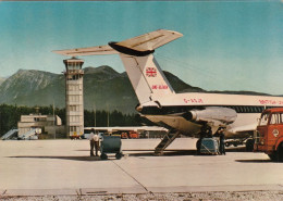 Airport Ljubljana Slovenia Old Postcard British United One-Eleven 1971 - Aerodrome
